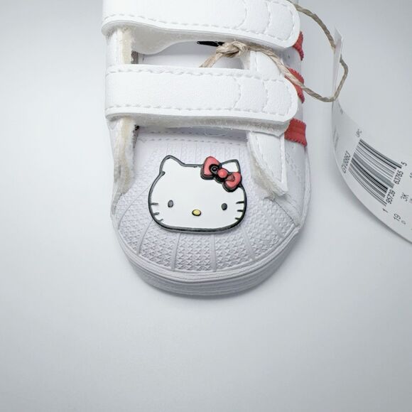 Adidas x hello Kitty Superstar CF1 GV8863 White Red 4K 19 3K Toddler Sneaker - Picture 2 of 12
